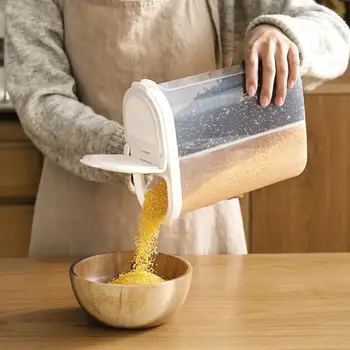 

2.6L Plastic Cereal Dispenser Storage Box Kitchen Food Grain Rice Container Portable Organizer Grain Storage Cans