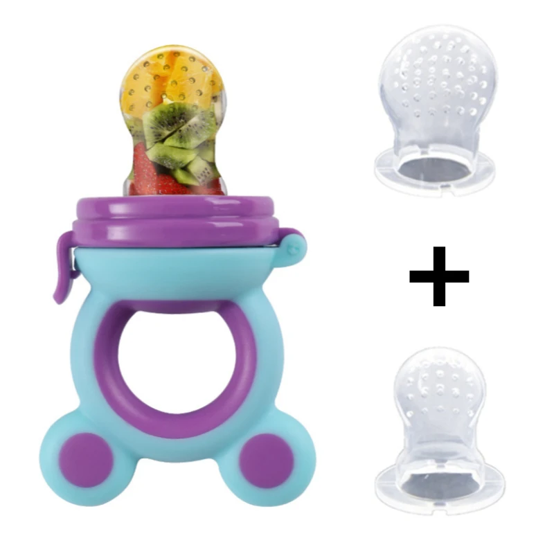 3 In 1 Baby Feeder Silicone Fresh Food Nibbler Kids Boy Girl Pacifiers