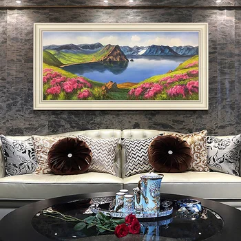 

Hand-painted Oil Painting Decorative Painting The Living Room European-style Landscape Paintings Paintings Horizontal Version Of