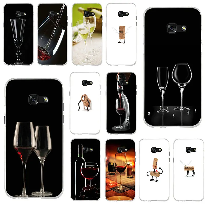 

Soft Silicone TPU Mobile Phone Cases For Samsung Galaxy A3 A5 A7 J3 J4 J5 J6 J7 J8 2016 2017 2018 Wine Bottle Wine Glass