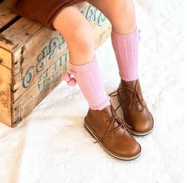 6 Colors Unisex Children Cherry Hair Ball Knee High Socks Baby Toddler In Tube Socks For Girls Boys Kid Cherry Knitted Sock 2-6Y kids socks
