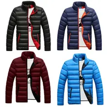 Winter Jacket Men New Cotton Padded Thick Jackets Parka Slim Fit Long Sleeve Quilted Outerwear Clothing Warm Coats