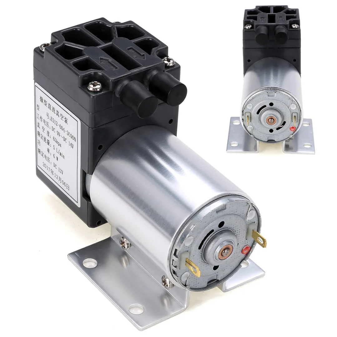 

1pc High Pressure Mini Vacuum Pump 12V 6W Electric Diaphragm Pump with Holder 5L/min