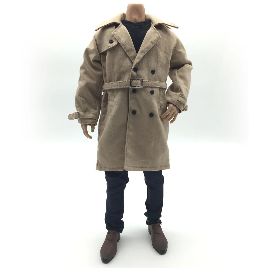 Khaki Long Jacket Suit, Windcoat, T-shirt, Jeans, sapatos, 12 