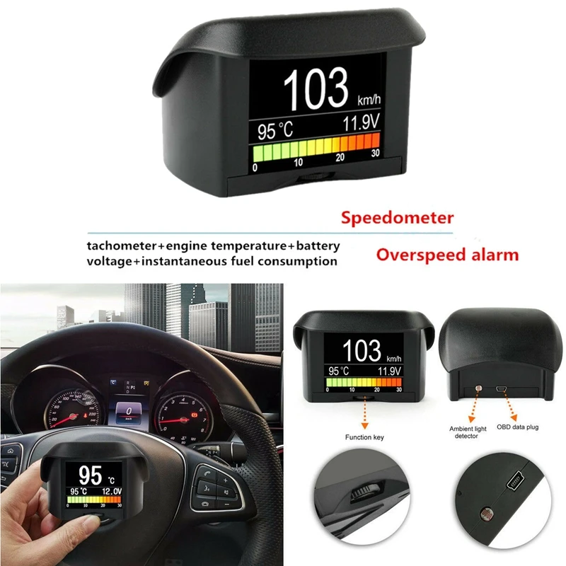 Car LCD Display OBD Smart Digital Trip Computer Fault Code Multi-Function Meter
