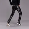 Spring Summer Men Leather Pants Elastic High Waist Lightweight Casual PU Leather Trousers Thin Causal Trousers ► Photo 2/6