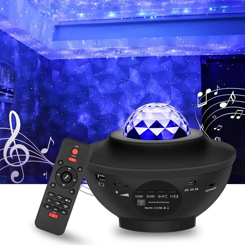 nite light Romantic Starry Sky Projector Light Remote Control Ocean Wave LED Star Night Nebula Cloud Bluetooth Music Speaker Galaxy Lamp potato night light