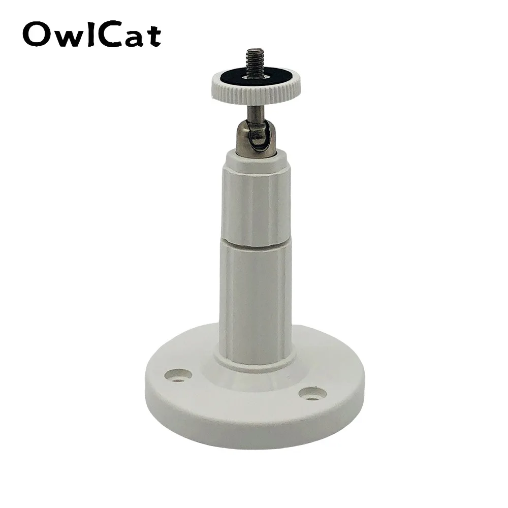 OwlCat Mini CCTV Camera Bracket Stand for Security Surveillance Bullet Indoor Outdoor Cam Ceiling Wall Mount Aram Plastic White