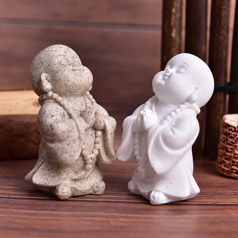 Creative Strongwell Cute Little Monk Statue Sandstone Adorable Chinese Buddha Statuettes Lovely Figurine for Home Decor Gift Creative Strongwell Cute Little Monk Statue Sandstone Adorable Chinese Buddha Statuettes Lovely Figurine for Home Decor Gift