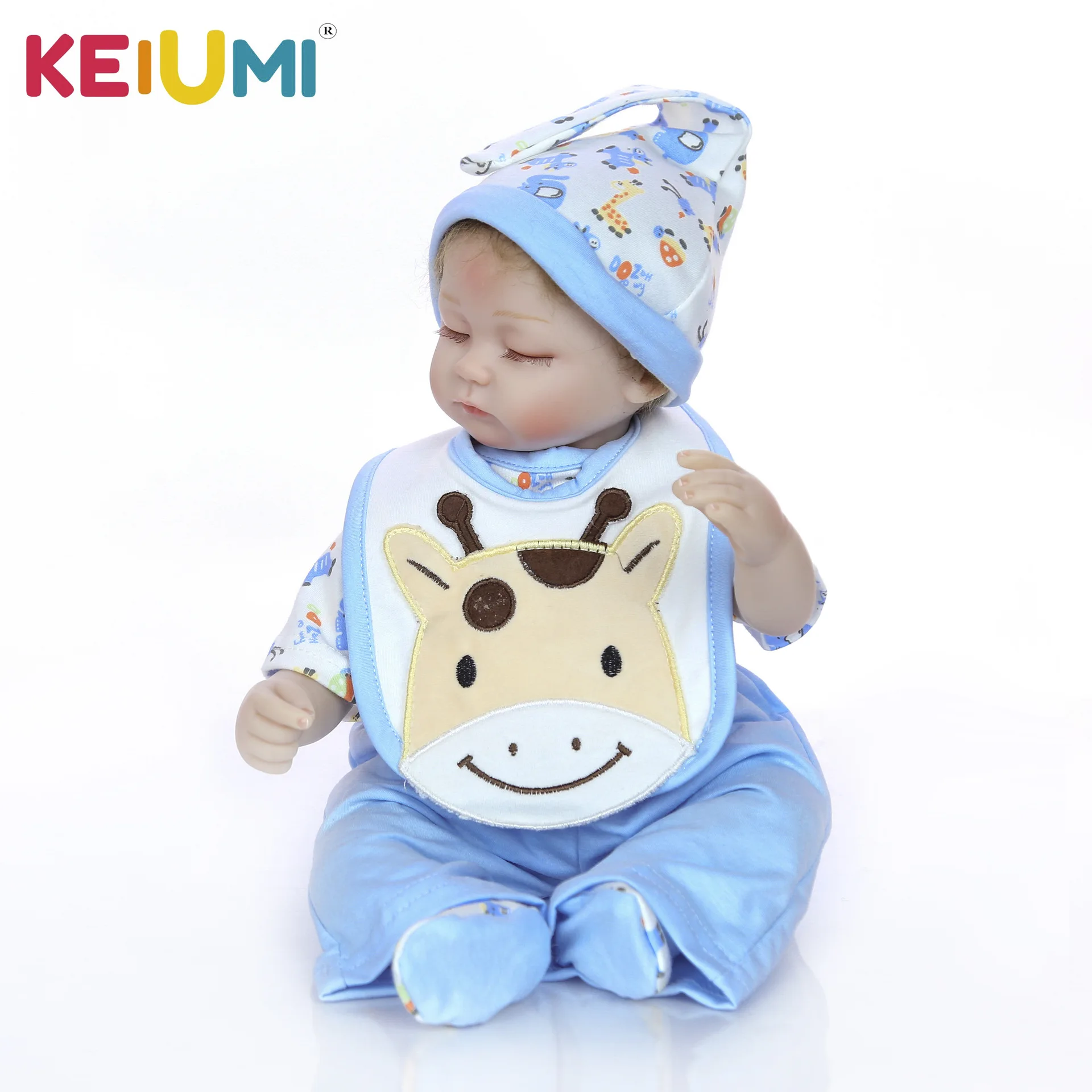  Keiumi2019 New Style Eye-closed Reborn Baby Doll 17-Inch Cloth Body Model Infant Children to Sleep 