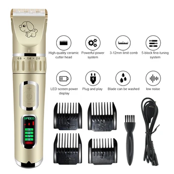 

Pet Clippers Rechargeable Low Noise Dog Clippers LCD Display Hair Trimmers Groomings Hair Shaver Set BV789