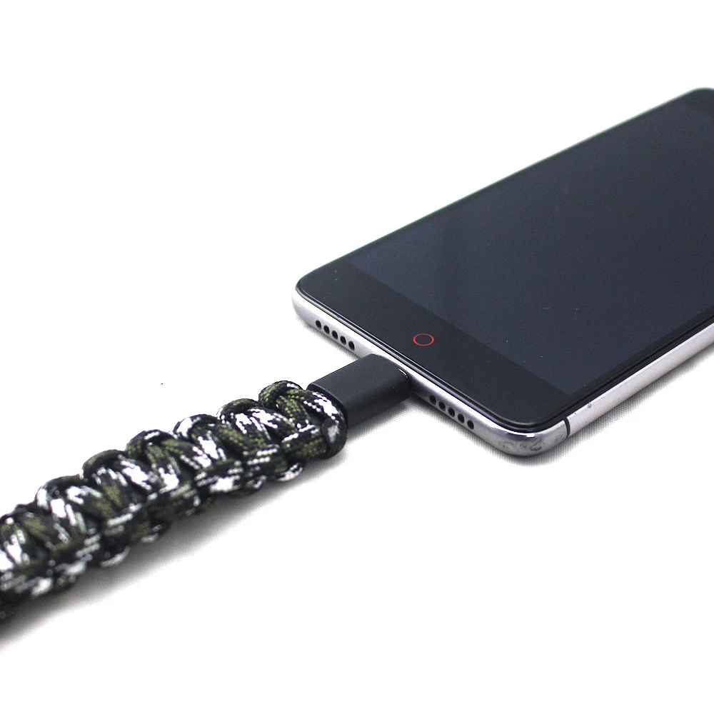 Мобильный кабель передачи данных телефона Парашютная Веревка плетение носимых huawei браслет модные аксессуары браслет Открытый Портативный