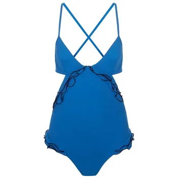 

Zipzop V-Neck Backless Bikinis Sexy Bandage One Piece Swimsuit Female Bathing Suits Bodysuit Beach Wear T Monokini Swimwear Hot