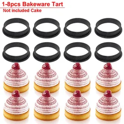 1-8Pcs Mousse Mold Circle Cutter Decorating Cake Tools Dessert DIY Cake Tart Ring Bakeware Round Heart Square Bakeware Tart