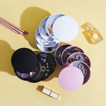 

Ladies Jewelry Storage Box New Fashion 4-layer Rotatable Jewelry Storage Box Earring Ring Necklace Watch Cosmetic Box