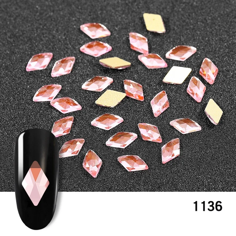 FlorVida 10 шт. стеклянные ромбовидные Стразы 6*10 мм с плоским дном блестящие стразы для дизайна ногтей для ногтей 3d-украшения для ногтей
