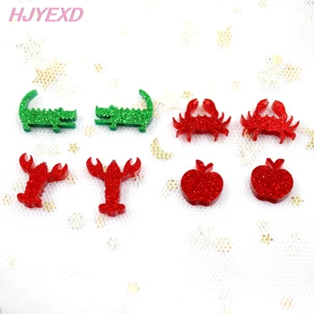 

14/16mm Giltter Acrylic Crocodile Lobsters Crab Apple for Stud Earrings (no Stud back) Laser Cut -AC1618