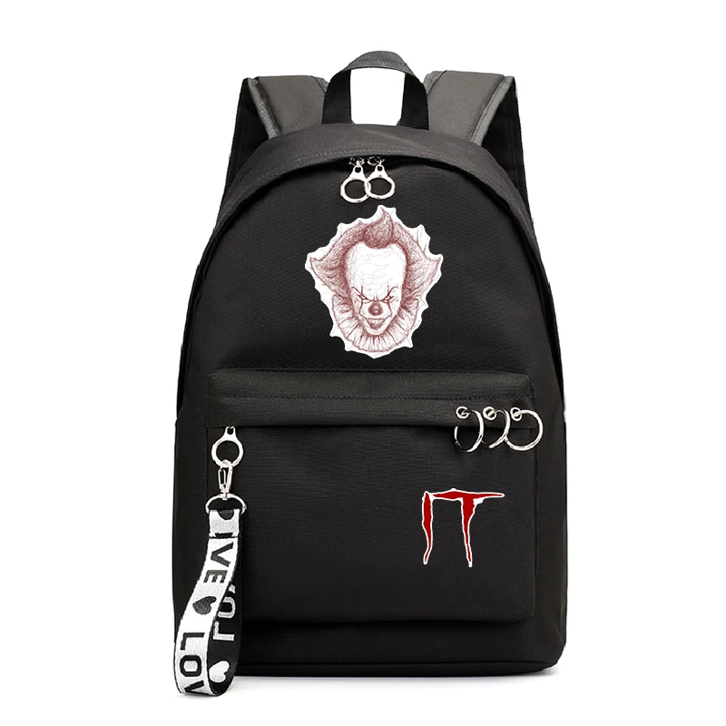 

Mochila IT Horror Movie Clown Women Backpacks School Bags for Teenage Girls Men Laptop Backpack Travel Rucksack Korean Backpack