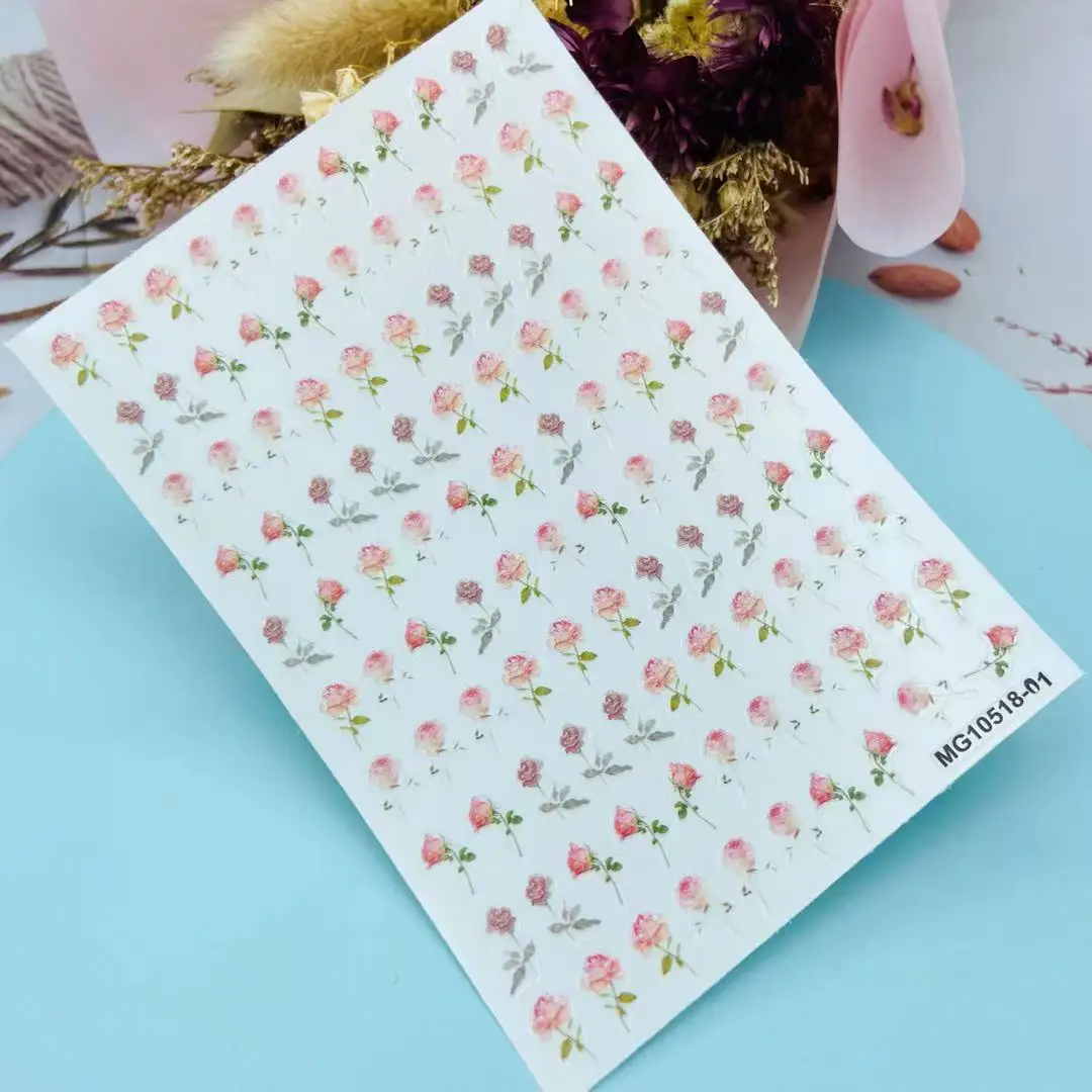 

Fashion New Arrival Hot Selling Japanese Style Nail Stickers Nice Mixed Patterns Back Glue Adhesive Dry Nail Decals Manicure