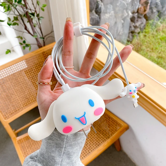 Kawaii Sanrios Anime Melody Cinnamoroll Kuromi Usb Cable Protector Data Line Cord Protector Protective Case Iphone 18/20W Gift 4