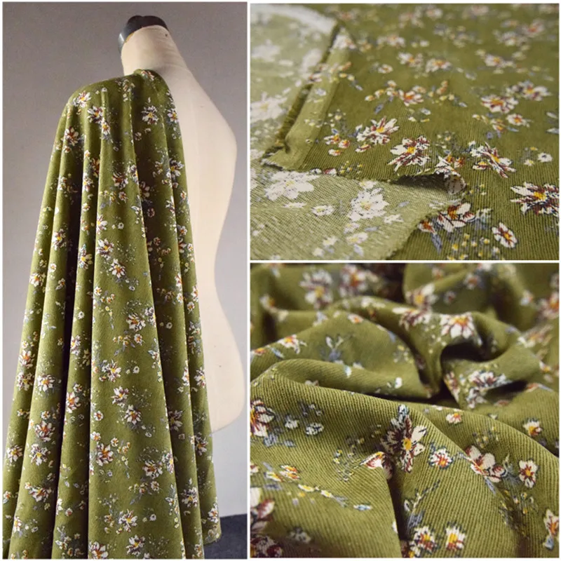 Half Meter Autumn Winter New Design Little Flower Print Cotton Corduroy Fabric For Shirt Coat Face Shoe Surface T1498 Half Meter Autumn Winter New Design Little Flower Print Cotton Corduroy Fabric For Shirt Coat Face Shoe Surface T1498