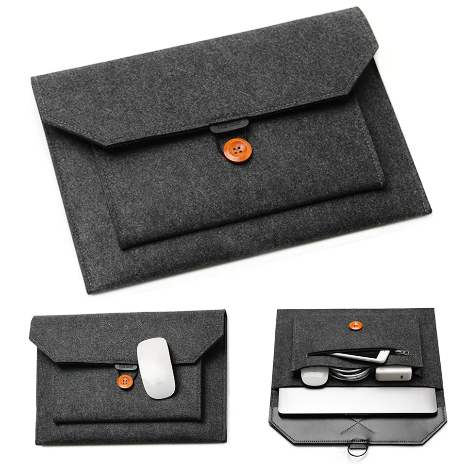 Estojo Portátil de Feltro para Notebook Capa Ultraleve de Bolso para Notebooks e Tablets Apple Macbook Asus 11.6 13 14 15 Polegadas