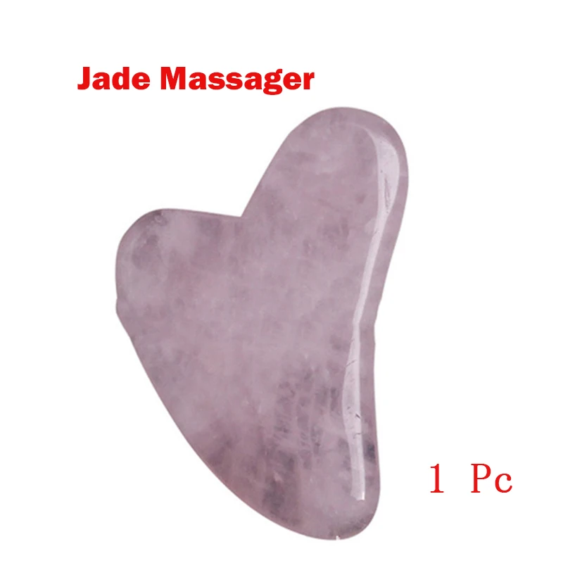 as picture 1pcs New Slimming Face Massager Lifting Tool Rose Quartz Roller Natural Jade Facial Massage Roller Stone Skin Massage Beauty Care Set - Цвет: as picture 1pcs