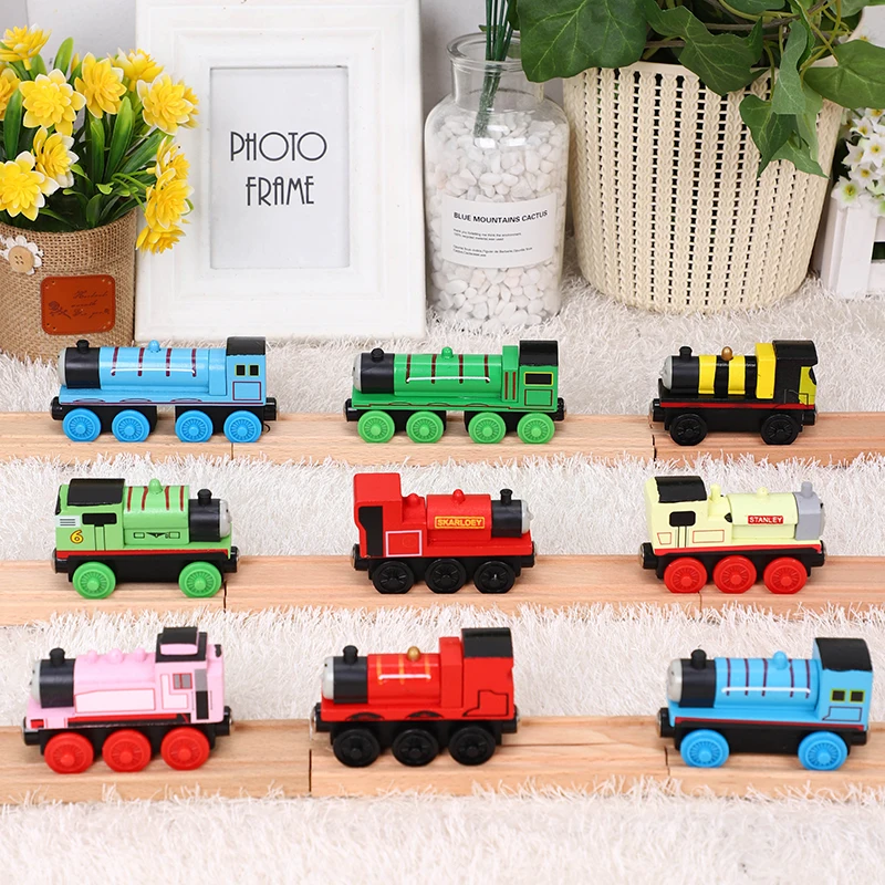Ofertas Especiales Mini trenes de madera para niños, juguete de tren de madera de Thomas, James, motor, Gordon, Henry, Bella, para regalo 1gNWbEDAVB9
