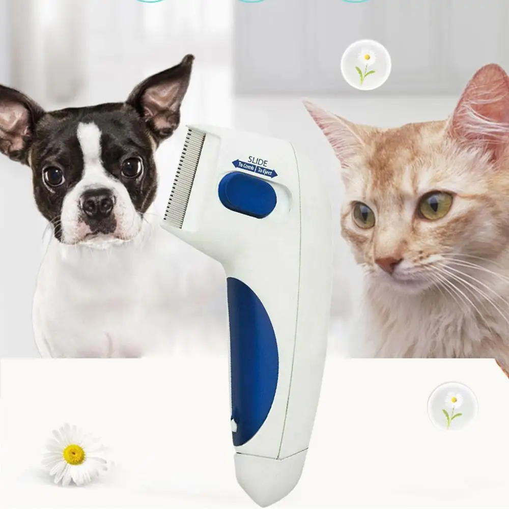 VKTECH Расческа для чистки домашних вшей от блох, электрическая щетка для чистки от блох, расческа для собак, Электронная расческа для вшей, для кошек, собак