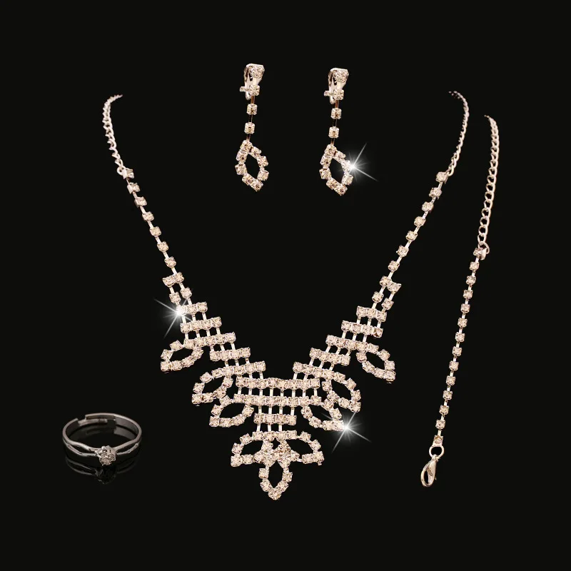 

Europe And America Fashion Chain Silver Man-made Diamond Bride Sets of Chain Sz0090