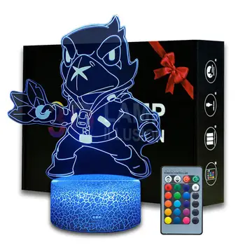 

Game Series Night Light 3D illusion Crow/Leon/Nita Figure Desk Lamp For Kids Birthday Xmax Gifts