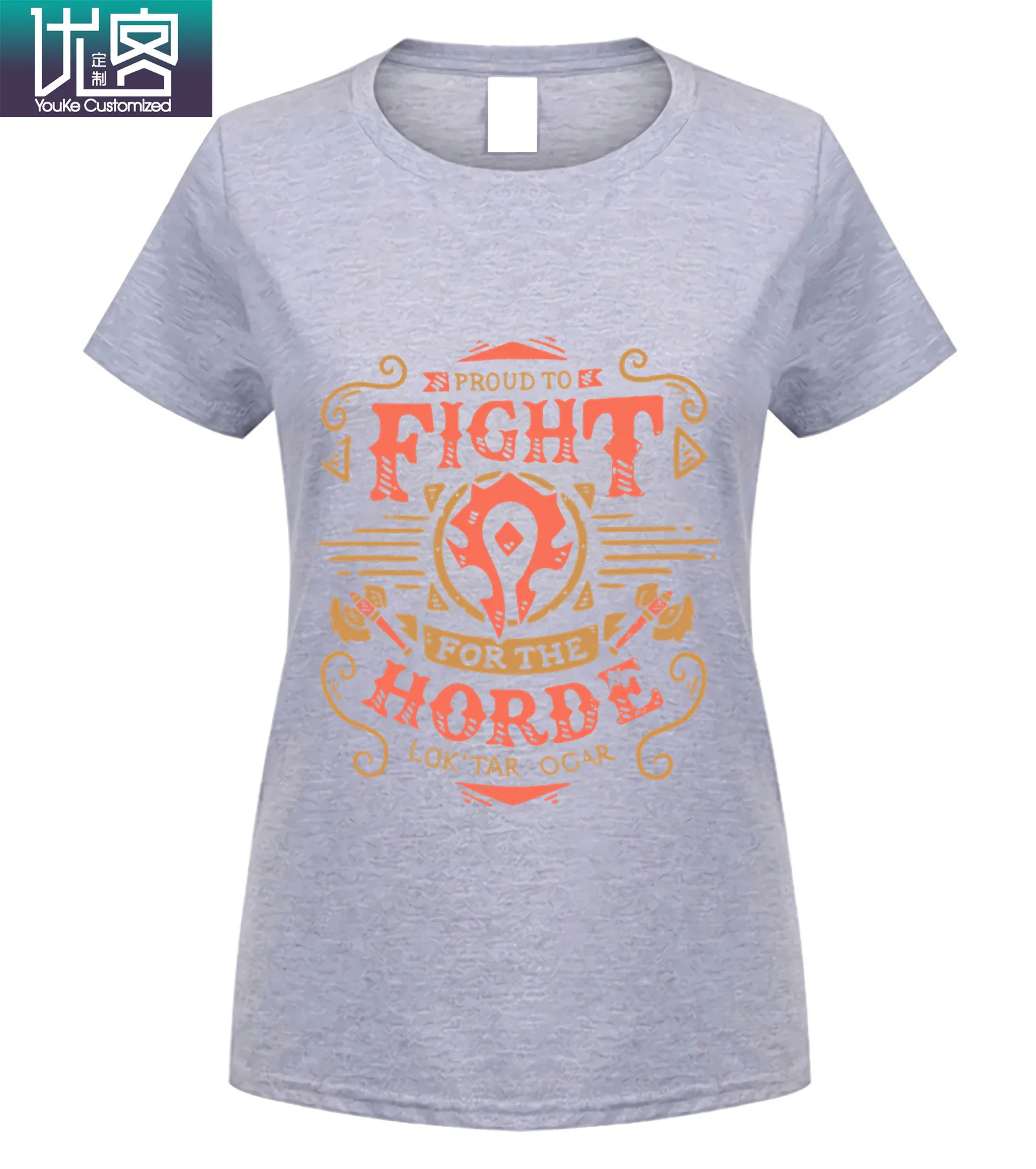 11women Light grey Новая мужская футболка для борьбы за Орду футболка world of warcraft - Цвет: 11women Light grey
