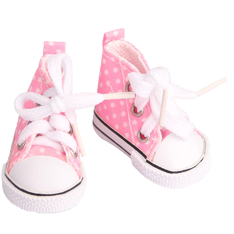 5cm Canvas Shoes For EXO Nancy Doll Hand Made 12 Colors Dot Mini Canvas Shoes Sneakers For DIY Cotton Russia Doll Girl Best Gift 2