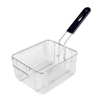 

Stainless Steel Deep Fry Basket Rectangle Wire Mesh Strainer with Long Handle Frying Cooking Tool Food Presentation Tableware