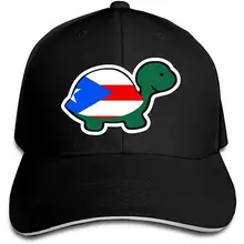 Классическая бейсбольная Кепка унисекс на заказ с изображением черепашек и флага Пуэрто-Рико, простая регулируемая бейсболка