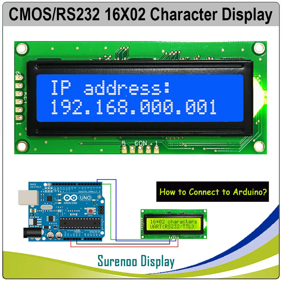 UART CMOS RS232 серийный 1602 162 16*2 символ ЖК-модуль дисплей экран LCM для Arduino, поддержка клавиатуры синий желтый зеленый