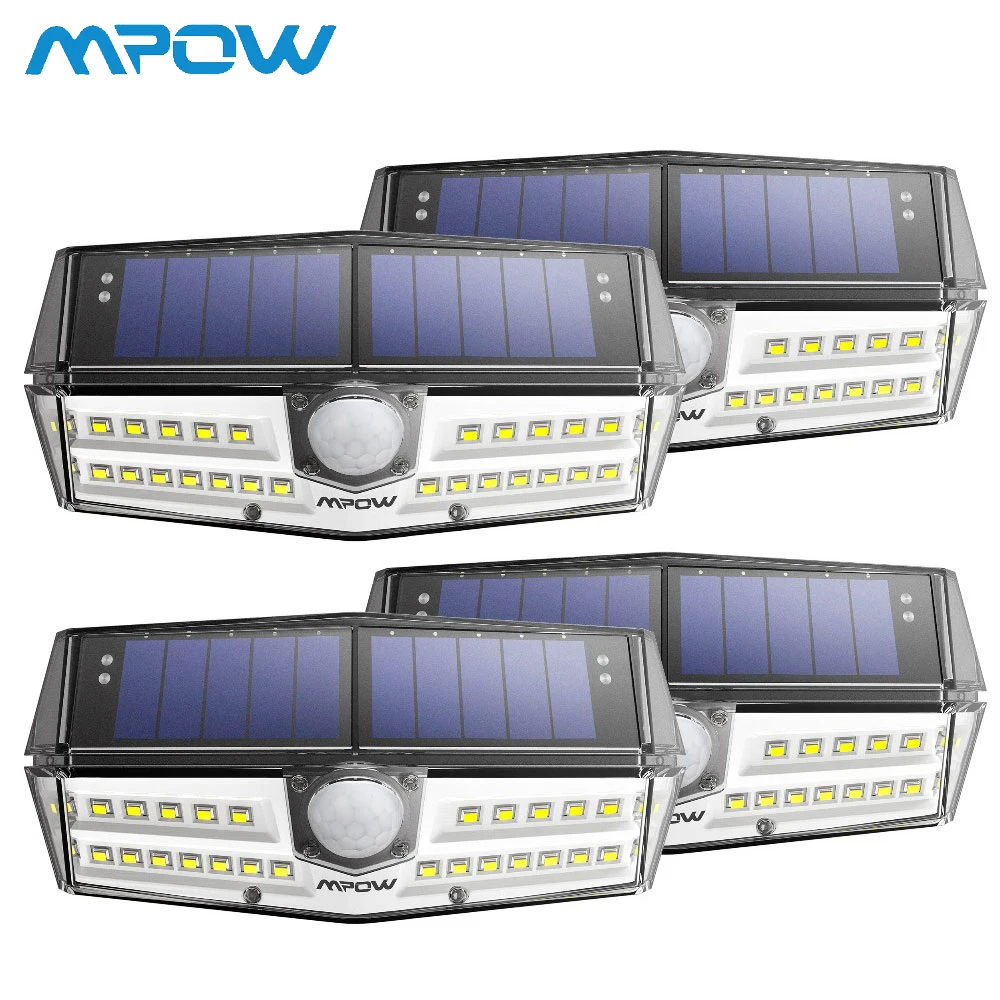 

4 Pcs MPOW 30 LED Motion Sensor Solar Light Brighter Wider Lighting Powerful IP66 Waterproof Wall Lights Lampe Solaire Exterieur