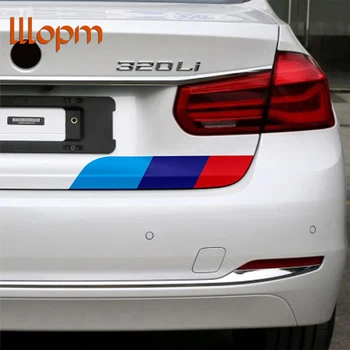 

LLLOPM Car styling Auto Hood Roof Fender M-Colored Power Flag Stripe Car Sticker Decal for BMW 1 2 3 4 5 7 Series Q5 Q7 X1 X3 X5