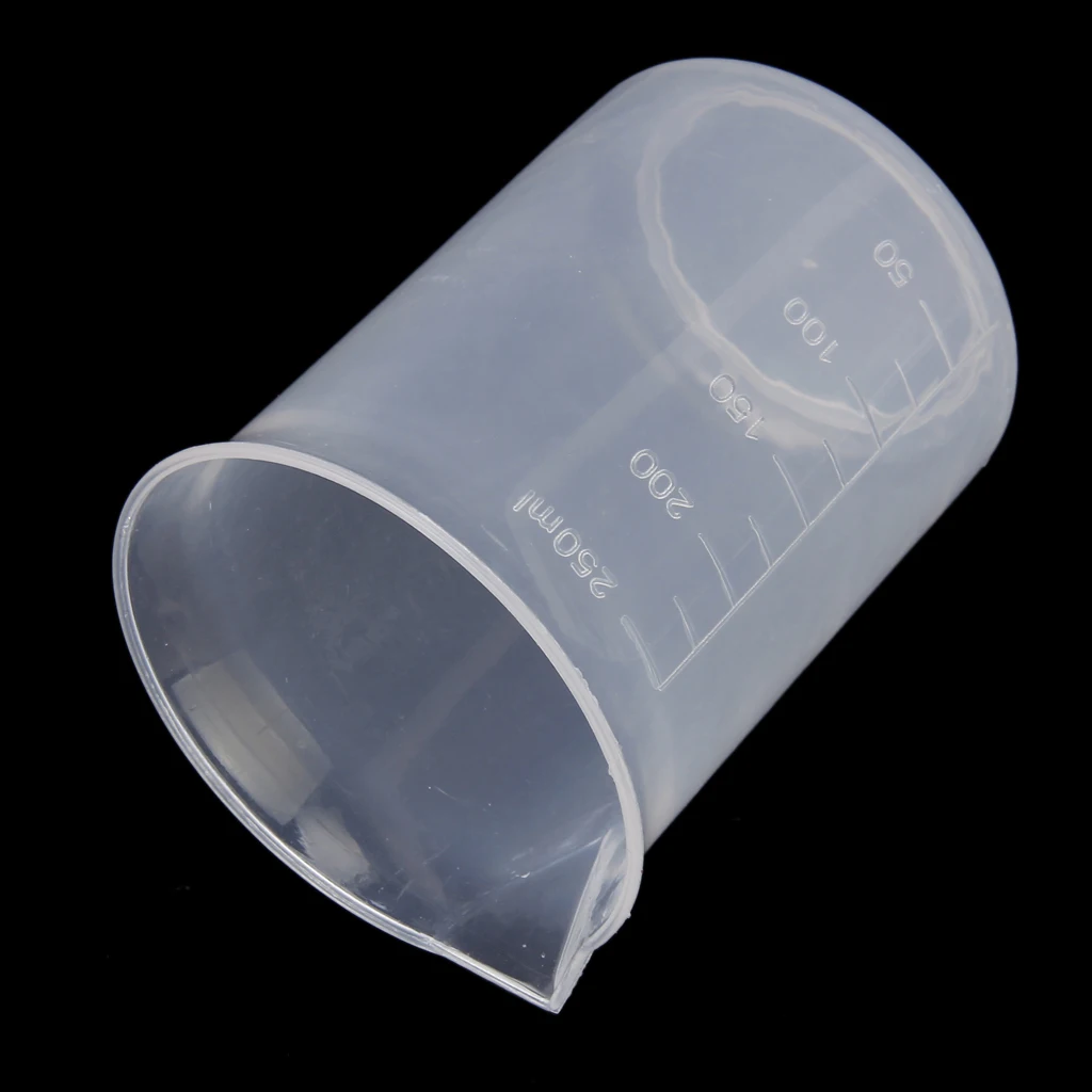 4pcs 50ml 150ml 250ml 500ml Plastic Graduated Measuring Beaker Liquid Cup Container Lab Kitchen