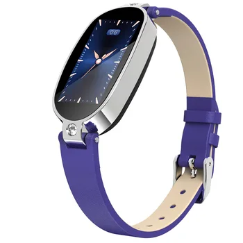 

IP67 0.96 Inch Female Smart Watch Sleep Monitoring Sports Pedometer Heart Rate Monitoring Leather Strap IPS Color Screen