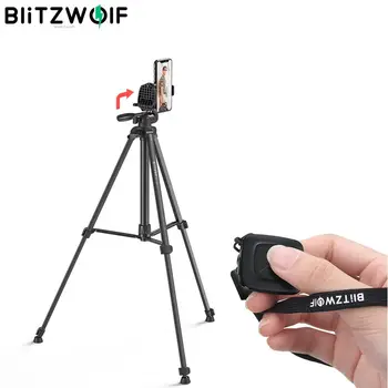 

BlitzWolf BW-BS0 Pro bluetooth Remote Control Stable Tripod with Removable 1/4" Phone Clip for Camera Smartphones Holders Stands