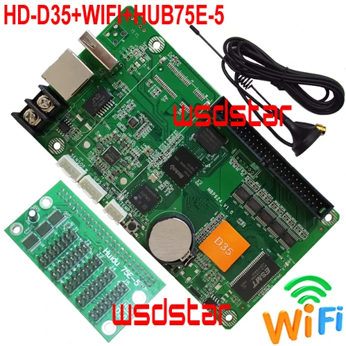 HD-D35 + WIFI HUB75E-5 512*128 асинхронная полноцветная карта управления работает с P2 P2.5 P3 P4 P5