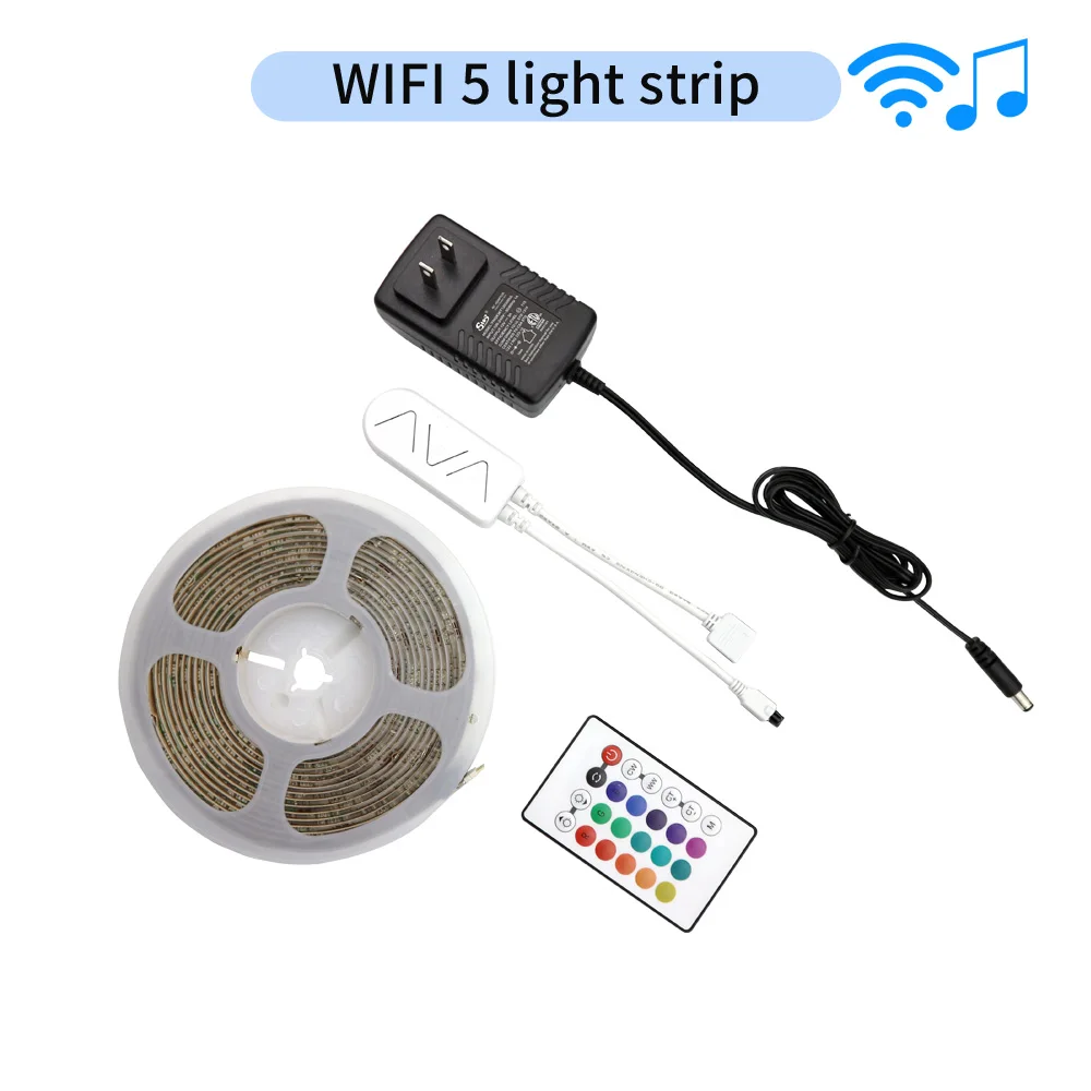 RGBWW Strip Lights 16.4Ft/5M SMD5050+2835 WiFi Smart Waterproof Color Changing Flexible Lamp App & Remote Control for Home Deco