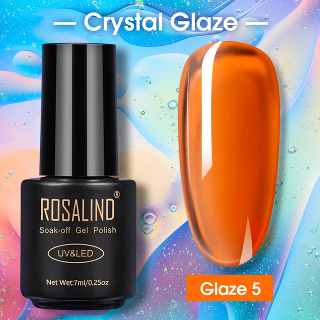 ROSALIND Nail Gel Polish Neon Luminous Hybrid Varnish Manicure Semi Permanent UV Gel Nail Art Base Top Coat Gel Nail Polish New RAQ09