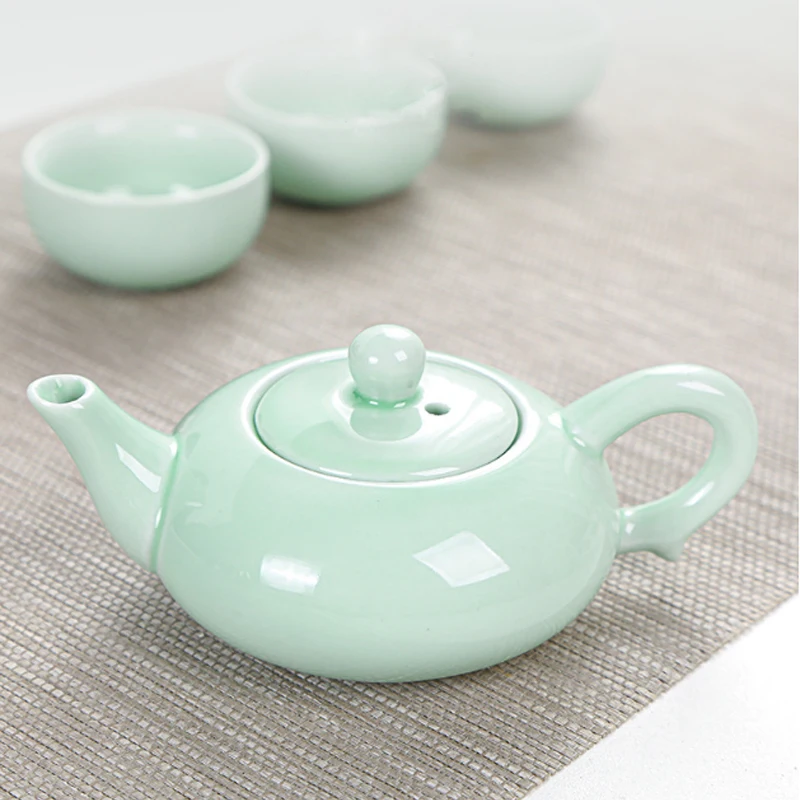 Celadon Carp Tea Cup Kung Fu Tea Set Gift Set Household Simple Portable Ceramic Gift One Pot and Six Cups