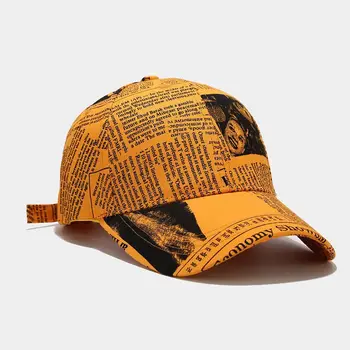 

Unisex Baseball Hat 2020 Summer College Style Retro Newspaper Pattern Adult Hat Man Fashion Trend Wild Cap