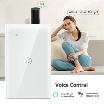 

Zigbee Smart Light Switch Smart Life/Tuya APP Remote Control US Wall Touch Switch Compatible with Alexa Google Home Control US