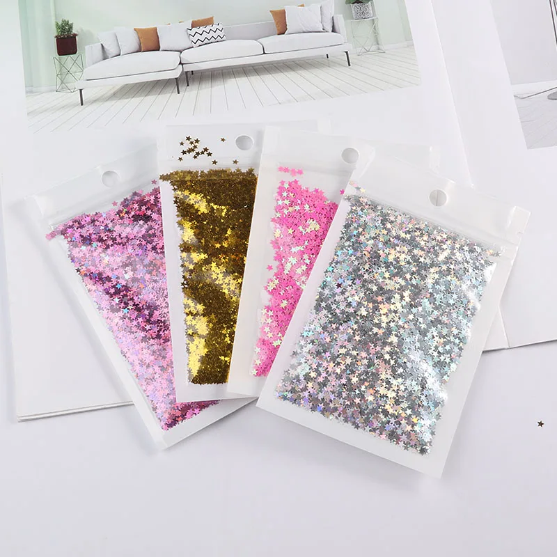 3mm Star Ultrathin Sequins Nail Art Glitter Mini Paillette Eo-Friendly PET Sequin Nail Decoration Manicure Material 10g nail art decor