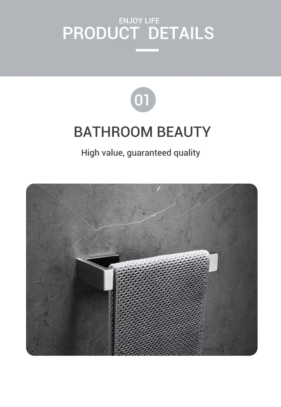 BagnoLux Gebürstet Edelstahl Schöne Wand Haken Wc Papier Halter Handtuch Bar Bad Zubehör – Detail 8