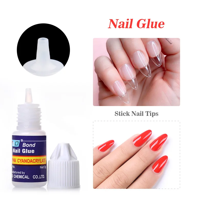 New Nail Glue for Acrylic French False Nail Tips Stick 3D Decoration Glue Clear Fast Dry Glue Manicure Nail Art Tools DIY Design 3